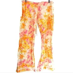 Wendy Glez Retro Floral Flare Pajama Pants